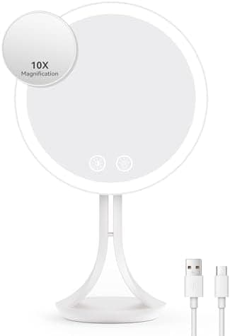 Auxmir Kosmetikspiegel mit Beleuchtung für Schminktisch USB Aufladbar 30X/1X Vergrößerung  
Auxmir Kosmetikspiegel mit 3