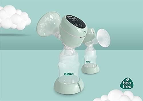 Neno Uno BPA-frei Elektrische Milchpumpe für Tragbare Muttermilch Abpumpen – Kabellos und mit LED-Anzeige – 2 Milchbeute