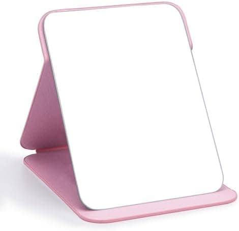 WISYOK Reisespiegel für Frauen | Klappbar, Multistandwinkel, Schwarz PU-Leder, Super HD Schminkspiegel | 16x12cm - Kosme