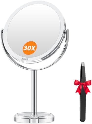 Auxmir 20faches Vergrößerungsmittel-Spiegel & 1faches Makeupspiegel für Kosmetik & Rasieren - drehbar 360° - abnahmbar f