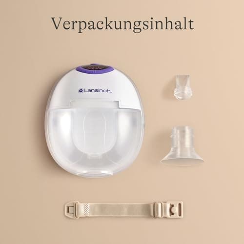 Lansinoh tragbare elektrische Milchpumpe für Mütter - handsfree & leise abpumpen - wiederaufladbarer Akku - einfache Rei