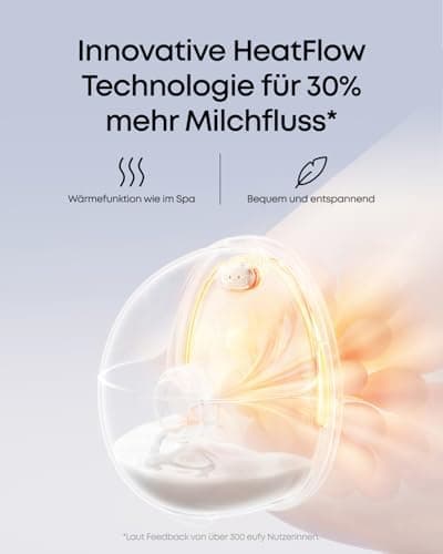 Eufy Tragbare Milchpumpe E20 - Elektrisch, 3 Heizstufen, HeatFlow Technologie