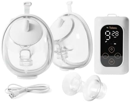 Tulano leiseste kabellose Doppel-Milchpumpe handsfree für Mommys, leise BPA-frei, 150–300 ml, USB wiederaufladbare Milch
