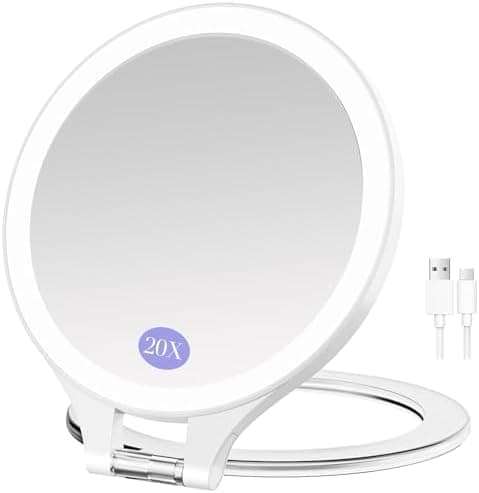 FUNTOUCH Kosmetikspiegel mit Beleuchtung (Wiederaufladbarer, 3 Farblichter, Dimmbarer Touchscreen)