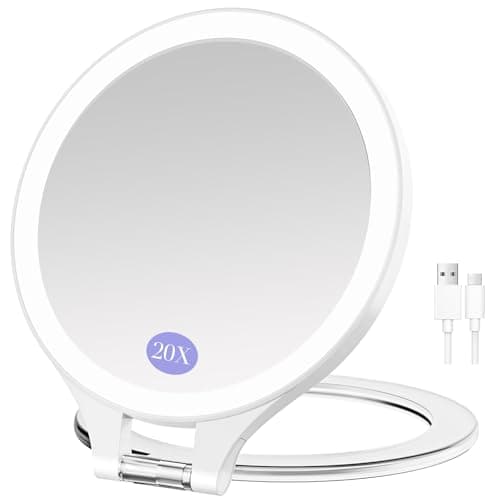FUNTOUCH Kosmetikspiegel mit Beleuchtung (Wiederaufladbarer, 3 Farblichter, Dimmbarer Touchscreen)