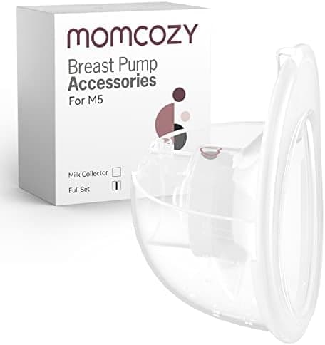 Momcozy M5 Milchpumpe Elektrisch Freihändig, 24 mm(1, Grau), Doppelt Abgedichteter Flansch, 3 Modi, 9 Stufen, Tragbar Br