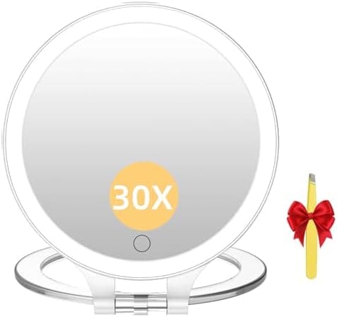 FASCINATE 10X/1X Doppelseitig Vergrößerungsspiegel mit Beleuchtung für Makeup-Enthusiastinnen bei der Zuhause-Vorbereitu