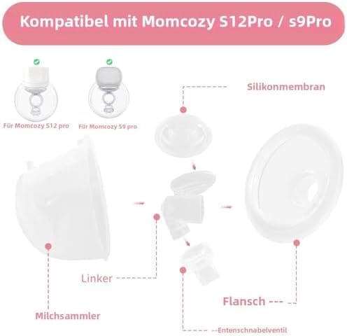 Tragbare Milchpumpe Momcozy S9Pro/S12Pro Kompatibel Zwei Komplette Ersatzteile (24 mm)  
Tragbare Milchpumpe Momcozy S9P