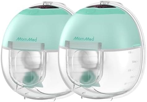 MomMed S33 Tragbare Doppelte Milchpumpe – Leise, Wiederaufladbar & Nachtlicht (Rosa, 17/19/21mm)