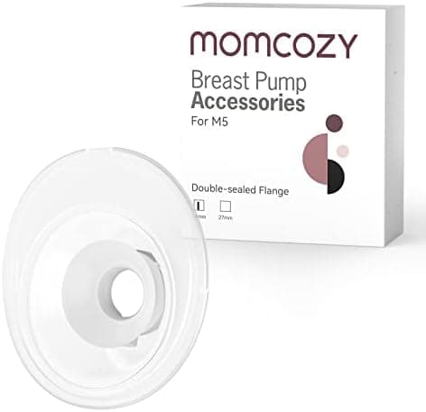 Momcozy M5 Milchpumpe Elektrisch Freihändig, 24 mm(1, Grau), Doppelt Abgedichteter Flansch, 3 Modi, 9 Stufen, Tragbar Br