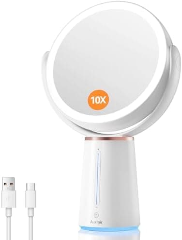 Auxmir Kosmetikspiegel mit Beleuchtung für Schminktisch USB Aufladbar 30X/1X Vergrößerung  
Auxmir Kosmetikspiegel mit 3