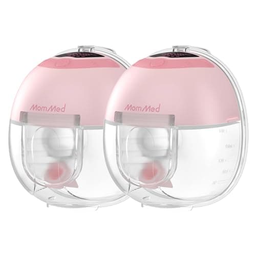 MomMed S33 Tragbare Doppelte Milchpumpe – Leise, Wiederaufladbar & Nachtlicht (Rosa, 17/19/21mm)