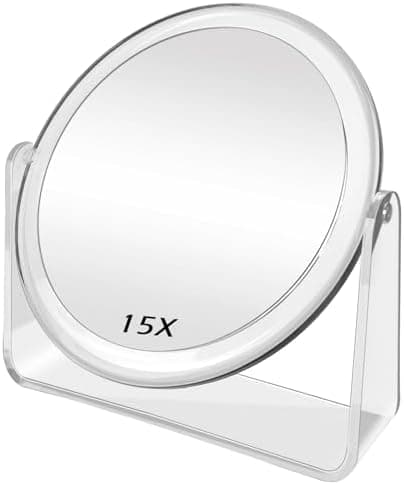 Kosmetikspiegel High Definition mit 1X/15X Vergrößerung für Schminken und Gesichtspflege