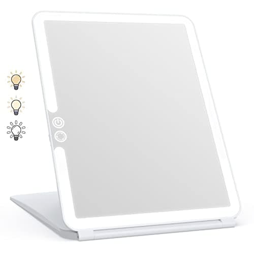 WEILY Kosmetikspiegel mit LED Beleuchtung für Reisen (Schwarz)  
WEILY 2000 mAh USB Aufladbarer Kosmetikspiegel mit Farb