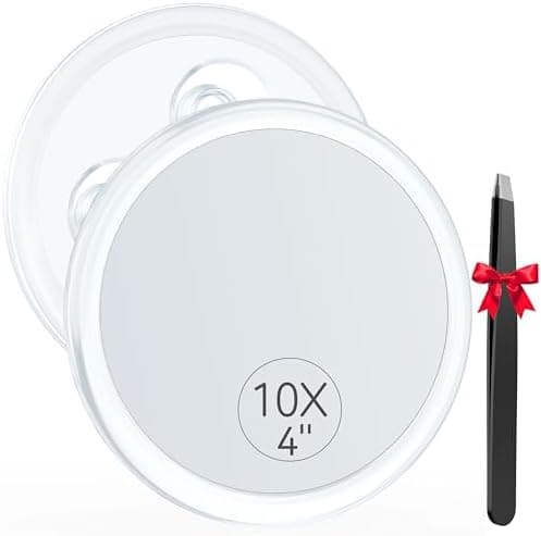 Auxmir 20faches Vergrößerungsmittel-Spiegel & 1faches Makeupspiegel für Kosmetik & Rasieren - drehbar 360° - abnahmbar f