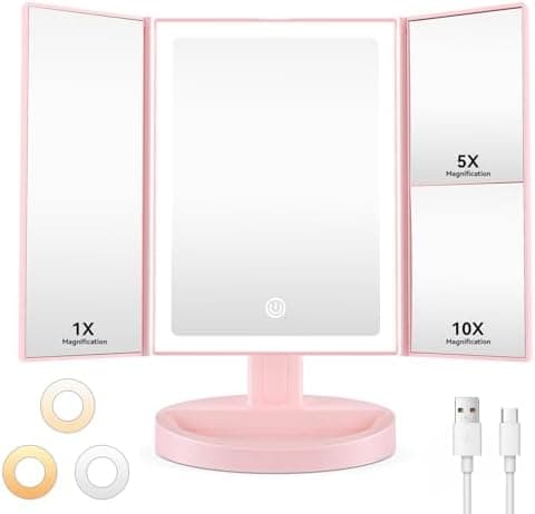 Auxmir Kosметikspiegel mit Beleuchtung und Vergrößerungserfahrung
Auxmir LED Tischspiegel für Beautyenthusiaste mit 3 Li