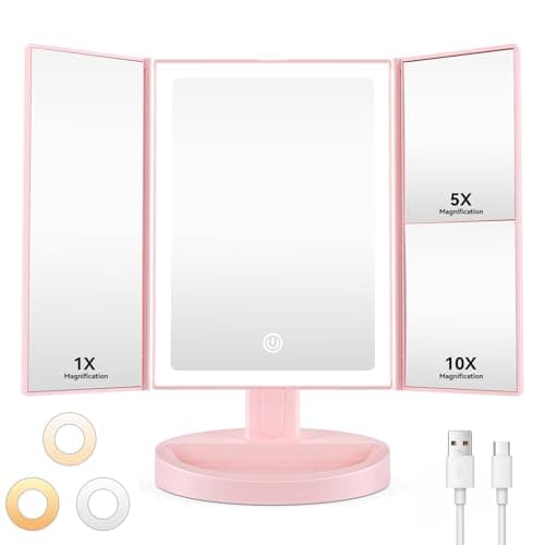 Auxmir Kosметikspiegel mit Beleuchtung und Vergrößerungserfahrung
Auxmir LED Tischspiegel für Beautyenthusiaste mit 3 Li