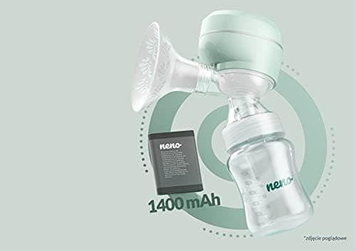 Neno Uno BPA-frei Elektrische Milchpumpe für Tragbare Muttermilch Abpumpen – Kabellos und mit LED-Anzeige – 2 Milchbeute