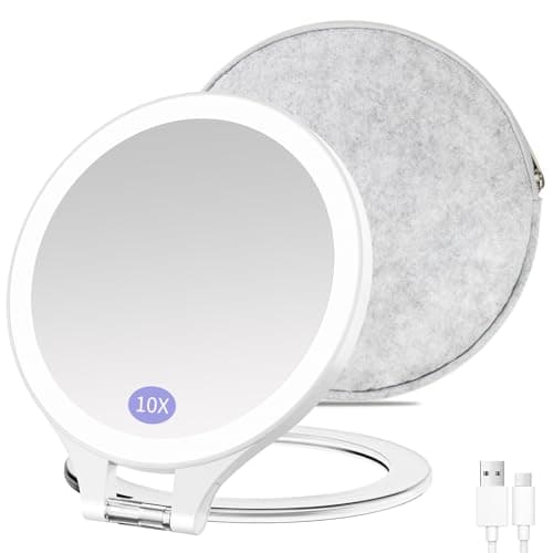 FUNTOUCH Kosmetikspiegel mit Beleuchtung (Wiederaufladbarer, 3 Farblichter, Dimmbarer Touchscreen)