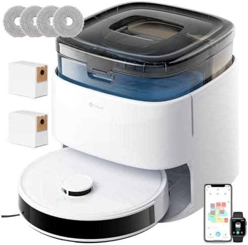 LEFANT M320 Saugroboter mit Wischfunktion - Präzise-Entfernungs-Navigation für Haustiere und Teppiche - 800ML Behälter,