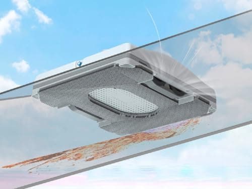 Hutt W8 Fensterputzroboter Für Glas, Fliesen und Wintergärten mit 2-Fach Sprühsystem und Kantenerkennung (80ml Tank, 380