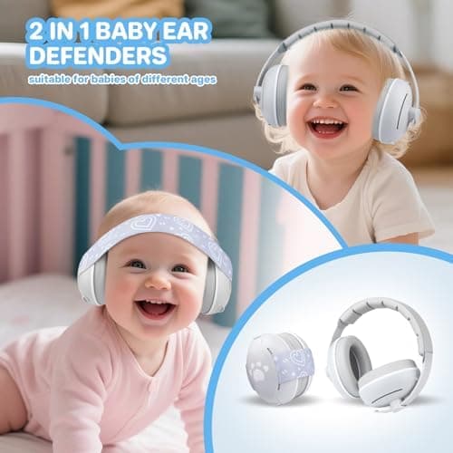 2 In 1 Gehörschutz für Babies und Kinder - 25dB Lärmschutz mit Geräuschunterdrückung - ideal für Alltag & Reisen - Ohren