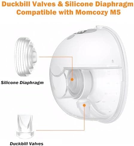 10 Stück M5 Milchpumpe Ersatzzubehör - Entenschnabelventile und Silikonmembran | Kompatibel für M5 Tragbare Milchpumpe -