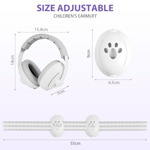 2 in 1 Gehörschutz Kopfhörer für Baby und Lärmschutz, Ohrenschützer für Neugeborene Noise Cancelling mit gepolstertem un