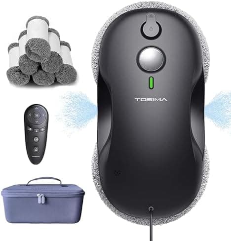 Tosima W2 Fensterputzroboter 3800 PA - automatischer Fensterroboter mit Fernbedienung, intelligenter Navigation und Kant