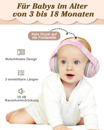 2-in-1 Baby Kopfhörer Lärmschutz für Baby-Gefallen bei Treffen und Flügen
| Baby Gehörschutz Kopfhörer 25dB Lärmschutz