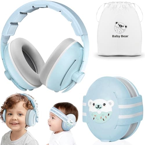 Sunshine Smile Baby Gehörschutz 0-4 Jahre + Gehörschutz für Kinder + Unisex Graublottnasenmuster + Geräuschunterdrückung