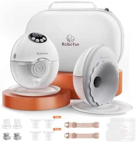 Robofun Handsfreie Elektrische Milchpumpe 2er-Pack Rosa