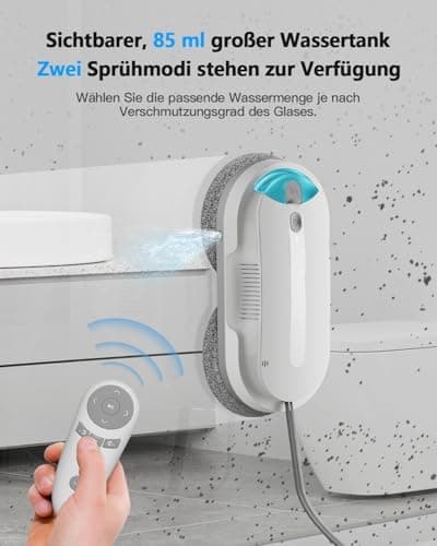 Fensterputzroboter mit starkem Saugafari und Luftdrucksensor - ideal für professionelle Fensterreinigung mit bidirektion