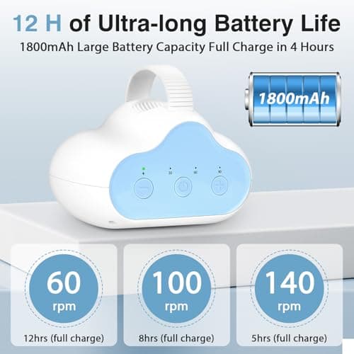 USB-C Aufladbar Kinderwagenschaukler mit Timer und Schaukelintensitäts-Einstellungen