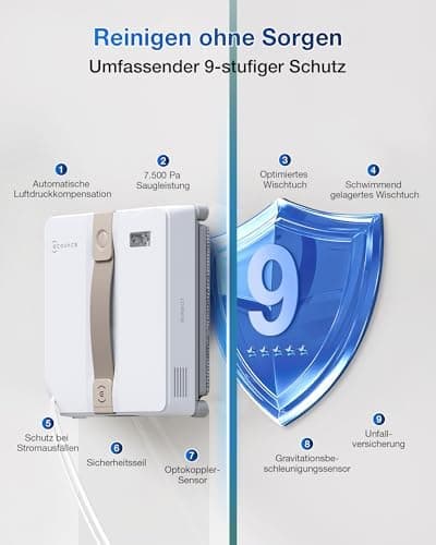 ECOVACS WINBOT MINI Fensterputzroboter, kompaktes Design, 4 Reinigungsmodi