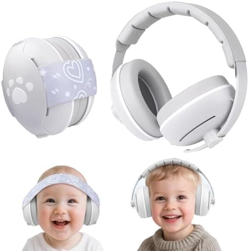 2 In 1 Gehörschutz für Babies und Kinder - 25dB Lärmschutz mit Geräuschunterdrückung - ideal für Alltag & Reisen - Ohren