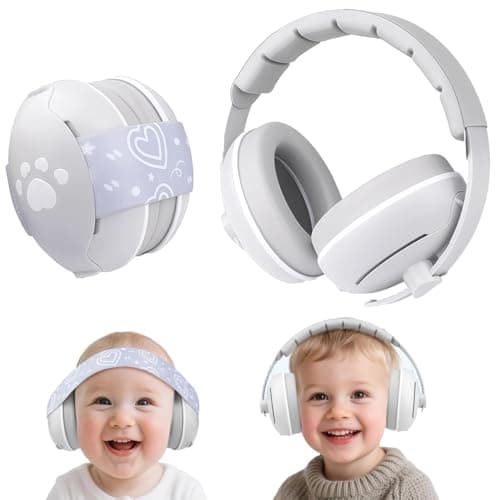 2 In 1 Gehörschutz für Babies und Kinder - 25dB Lärmschutz mit Geräuschunterdrückung - ideal für Alltag & Reisen - Ohren