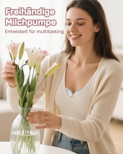NCVI Elektrische Milchpumpe, starke Saugleistung und leise, 21mm & 24mm Flansche, leicht reinigbar, 2er Pack, Weiß