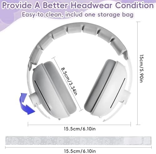 Hörschutz für Baby 2-in-1 Kopfhörer Lärmverstärkung 25dB - Passend für Babys bis 48 Monate mit verstellbarem Kopfband un
