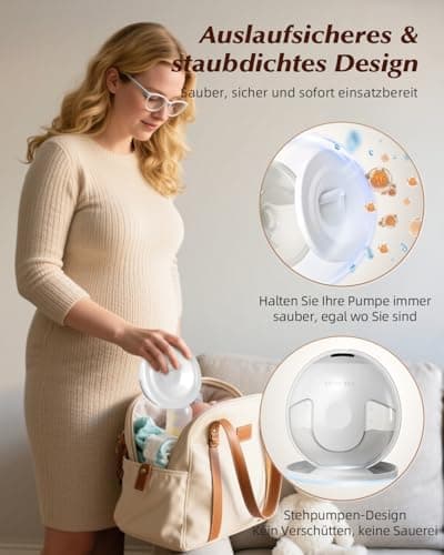 KISSBOBO Elektrische Milchpumpe Doppel 4 Modi 19 Stufen 320mmHg