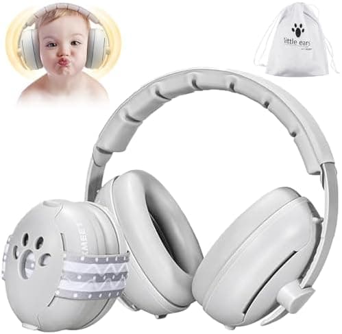 Baby Gehörschutz Schutz vor Lärm für Neugeborene, mit Rutschfester Verstellbarer Stirnbänder, ideal zum Schlafen und Re