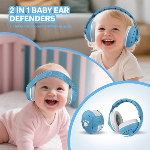 2 In 1 Gehörschutz Kopfhörer & Ohrenschütz Baby, 25db Lärmschutz, ideal für Alltag & Reisen, mit Geräuschunterdrückung f