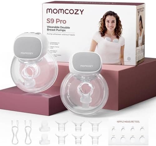 Momcozy S9 Pro Elektrische Milchpumpe für Mütter - Leistungsstarke Tragbarkeit, Längste Akkulaufzeit & LED-Anzeige (24mm