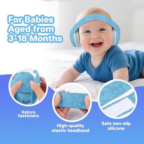2 In 1 Gehörschutz Kopfhörer & Ohrenschütz Baby, 25db Lärmschutz, ideal für Alltag & Reisen, mit Geräuschunterdrückung f