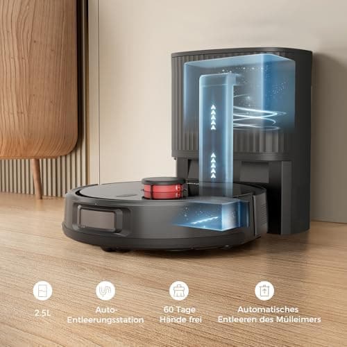 VONKO S6 Pro Saugroboter für Tierhaare & Teppiche mit 6000Pa Extreme Saugkraft und 180 Min. Laufzeit