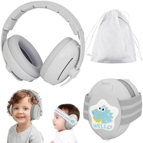 Sunshine Smile Baby Gehörschutz 0-4 Jahre + Gehörschutz für Kinder + Unisex Graublottnasenmuster + Geräuschunterdrückung