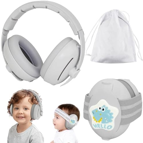 Sunshine Smile Baby Gehörschutz 0-4 Jahre + Gehörschutz für Kinder + Unisex Graublottnasenmuster + Geräuschunterdrückung