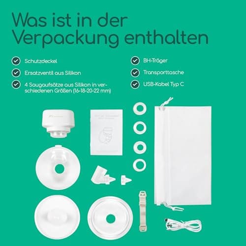 Bebeconfort Diskrete Milchpumpe Handsfree - Elektrisch, leises Abpumpen (51db), langlebiger Akku