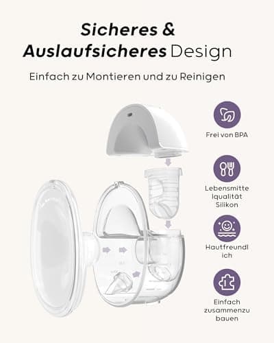 Elektrische Milchpumpe Nuliie S32 Elektrisch tragbar und frei.handig mit Ersatzzubehör