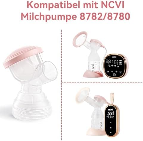 NCVI Ersatzanschluss kompatibel mit 8782 für Milchpumpen - BPA-frei, inkl. Deckel, Membran & Pumpenkörper (1 Stück)